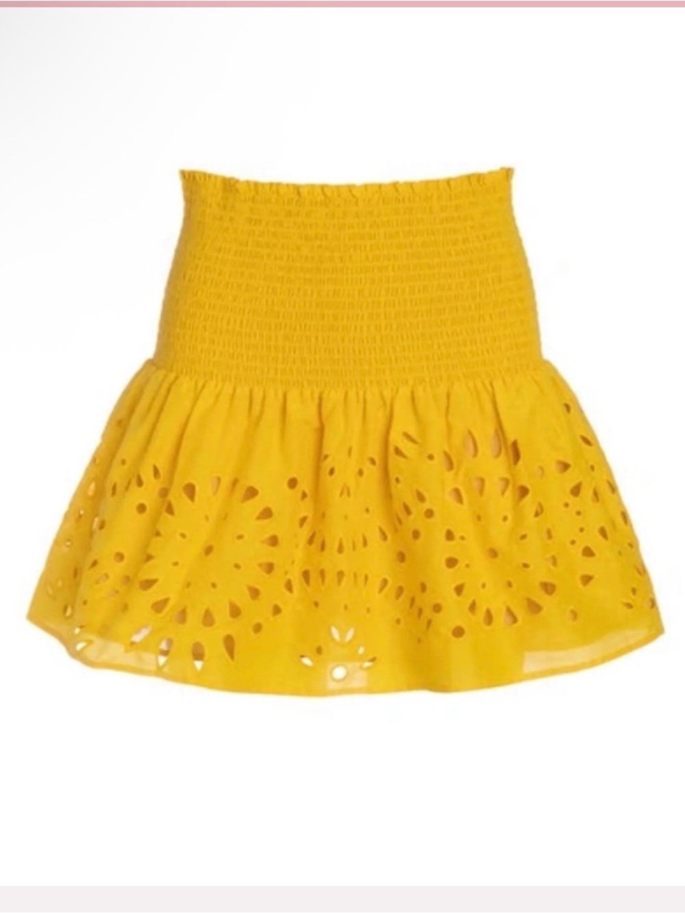 Thakoon Smocked Eyelet Mini Skirt